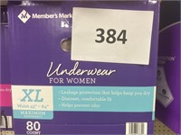 MM XL womens underwear 80ct