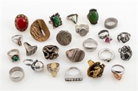 Modernist Silver & Metal Rings, 24