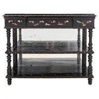 Victorian Abalone Inlaid Japanese Lacquer Buffet