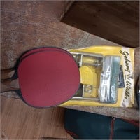 Vintage Ping Pong Paddles & Table Tennis Net, NOS