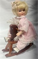 Vintage Porcelain Doll & Rocking Horse