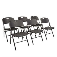 Basics Folding Chair  350lb  Black  6pk