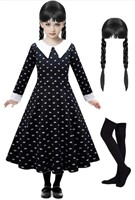 Kids Wednesday Addams Family Dress Costume