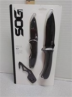 SOG Fixed Bldae Knife & Large Folding Knife with