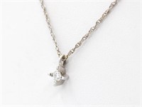 14K White Gold & Diamond Pendant Necklace