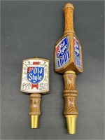(2) Old Style & Old Style Light Beer Tap Handles
