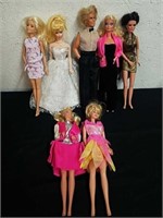 Group of Barbies and Ken doll
