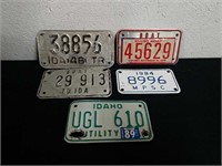 Vintage utility trailer, and boat plates