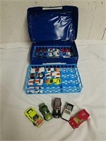 Matchbox car carry case full of cars five of them