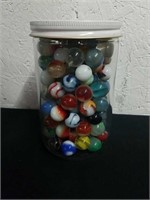5-in jar with vintage marbles
