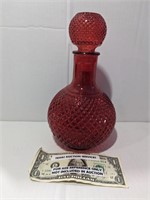 $15 NEW RARE RED GLASS DECANTER