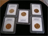 5-2010 Gold plated $1.00 President coins