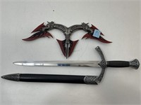Fantasy blade dagger with sheath and multiblade