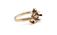 14K Gold Hand Wrought Engagement Ring Setting