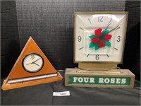 Four Roses Whiskey Advertisement Clock, Mantle