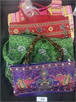 4 Quilted Tote Purses.