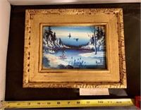 Small Water Scene Framed Painting (hallway)