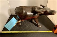 Wood Carved Water Buffalo (hallway)