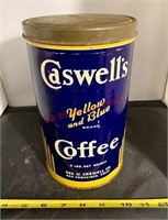 Vintage Caswell’s Yellow and Blue Brand Coffee