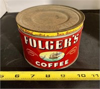 Vintage Folger’s Coffee Tin (hallway)