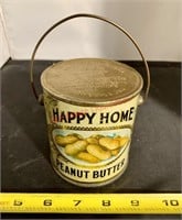 Vintage Happy Home Peanut Butter Pail Tin