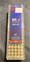 100 Rounds Mini Mag 22 LR 40 Grain Copper Plated