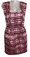 ASOS BURGUNDY STRIPE MINI DRESS SIZE 4 #HB25