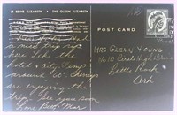 1963 Post Card Canada 4C Queen Elizabeth stamp