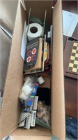 Box of games decks of playing cards chess and