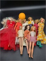 Lot of 9 Vintage Barbies- Christmas, Frenchie