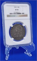1833 Capped Bust Half NGC Graded XF-45