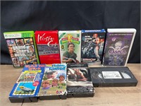 Assorted VHS and Xbox 360 GTA 5