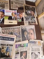 Stacks of Obama Magazines & Inaugural Newspapers