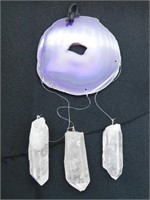 AGATE AND QUARTZ WIND CHIME ROCK STONE LAPIDARY SP