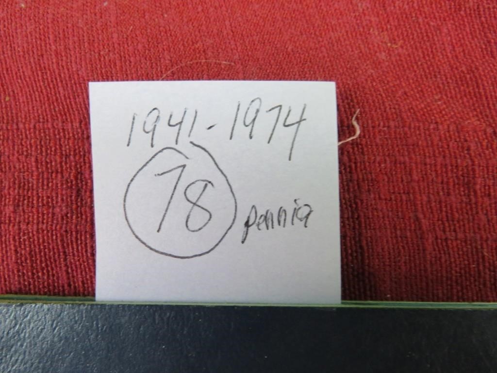 Pennies -1941-1974 (78 ct in folder) Safe