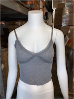 LOT OF 6 GRAY TOPS WITH LACE X-LARGE