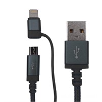 PowerXcel 6FT Lightning & Micro Cable, Black
