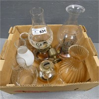Glass Kerosene Lamps & Extra Globes