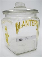 PLANTERS HEXAGON COOKIE JAR, ORIG, 10" H 7"W