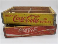 2 COKE CRATES RED 1965 & YELLOW 1969