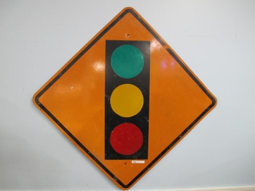 STOP LIGHT ROAD CONSTRUCTION SIGN 49"X49"