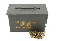 Military .50 Cal Ammo Box Full of 9mm Brass