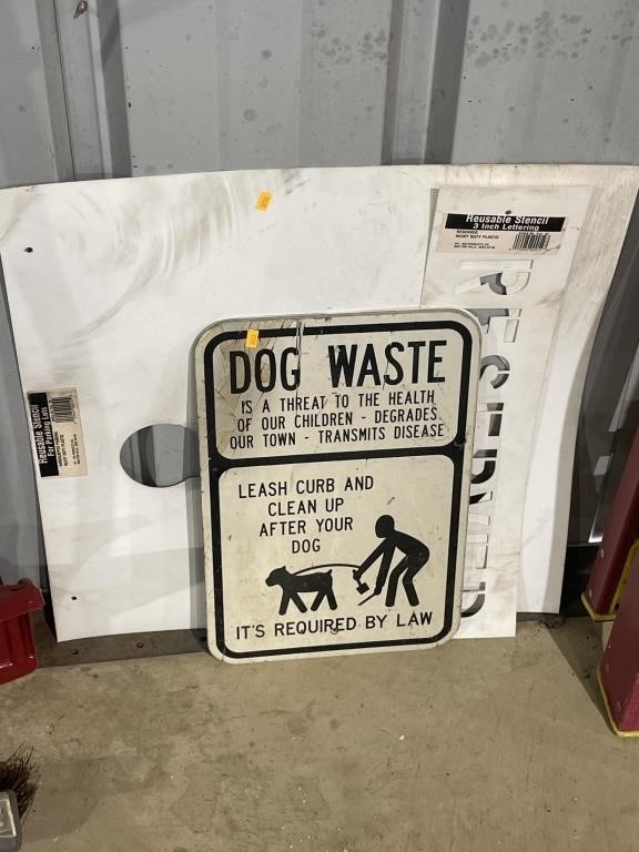 Dog waste sign, stencil