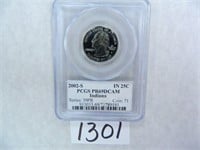 (10) 2002-S Indiana Quarter PCGS Graded PR69 DC