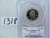 SIX (6)2004-S Florida Quarter PCGS Graded PR69 DC