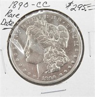 1890-CC Carson City Morgan Silver Dollar Rare Date