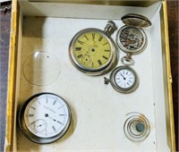 BOX OF ASSORTED WATCH / POCKET WATCH PARTS