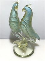 Camer Murano Art Glass Cockatoo Birds Sculpture.