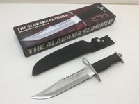 NIB Bowie knife with Nylon sheath. The Alabama