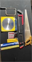 Assorted saws and saw blades